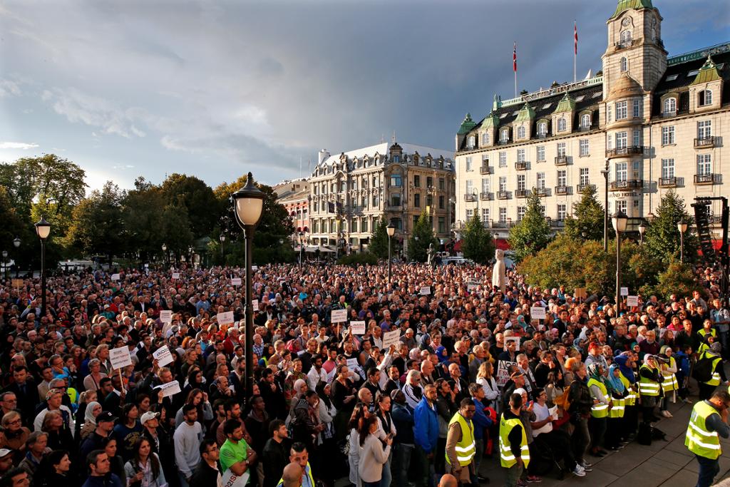 Demonstrasjon mot IS og Profetens Ummah. Foto.