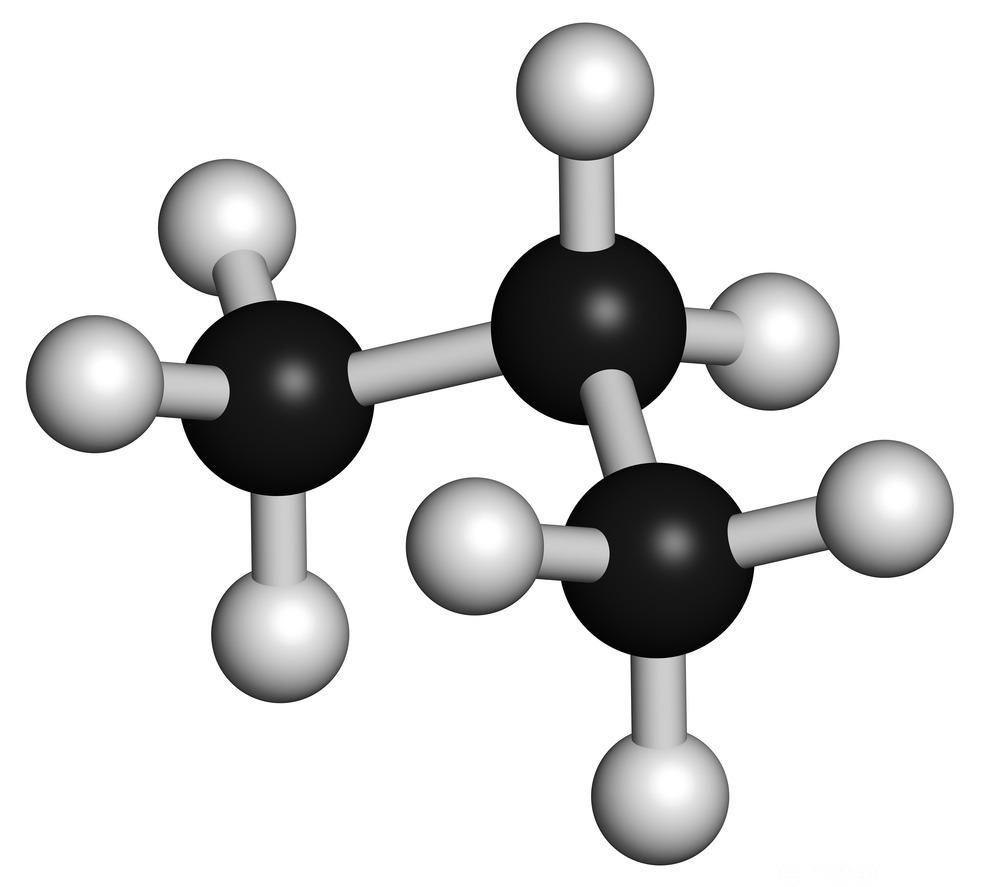 Propan molekyl (hydrokarbon). Foto.
