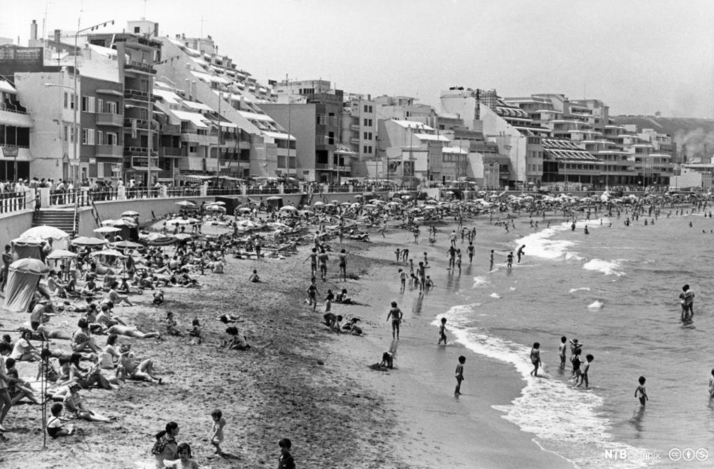 Strandliv på Las Palmas, Gran Canaria. Foto.