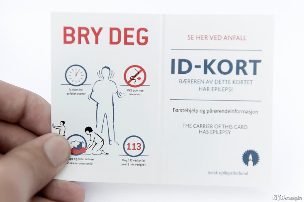 ID-kort for personer med epilepsi. Foto.