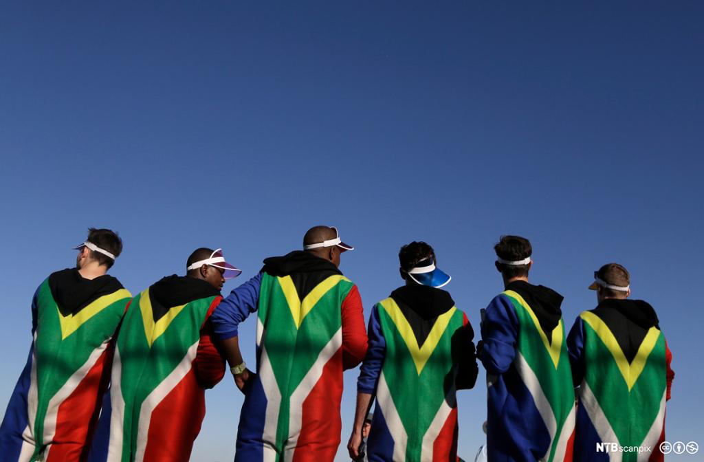 Fans wearing the flag of South Africa Fans wearing the flag of South Africa