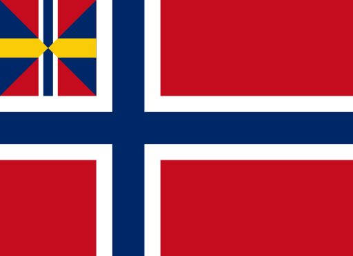 Unionsflagg Norge 1844. Bilde.