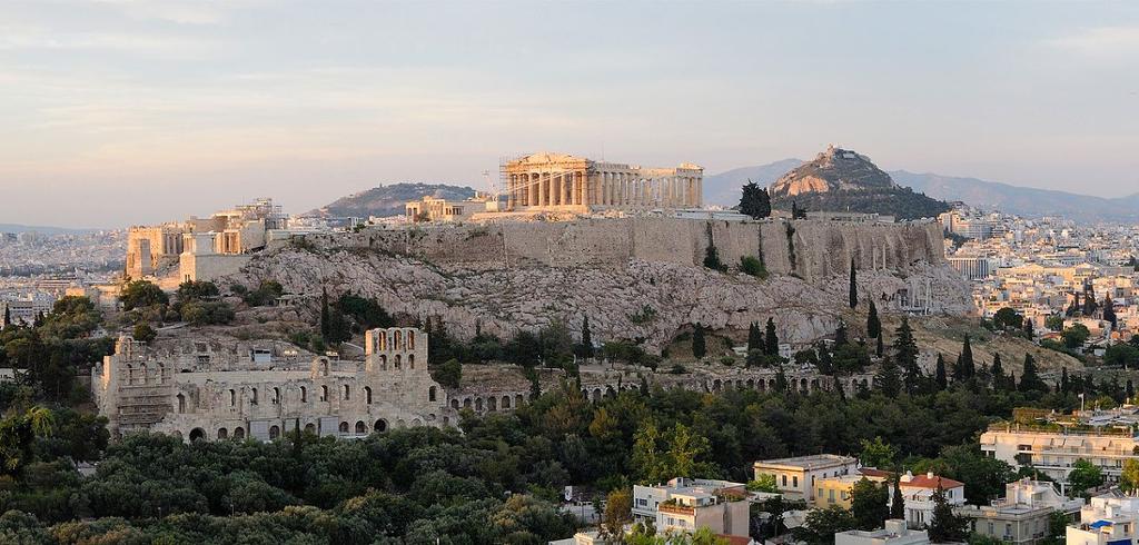 Utsikt mot Akropolis i Athen. Foto.