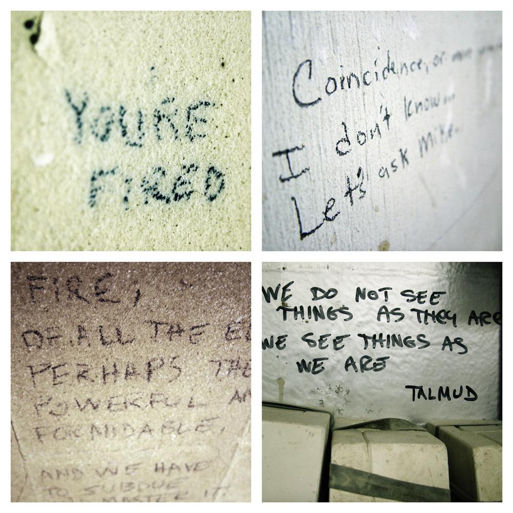 Different wall writings. Photo.