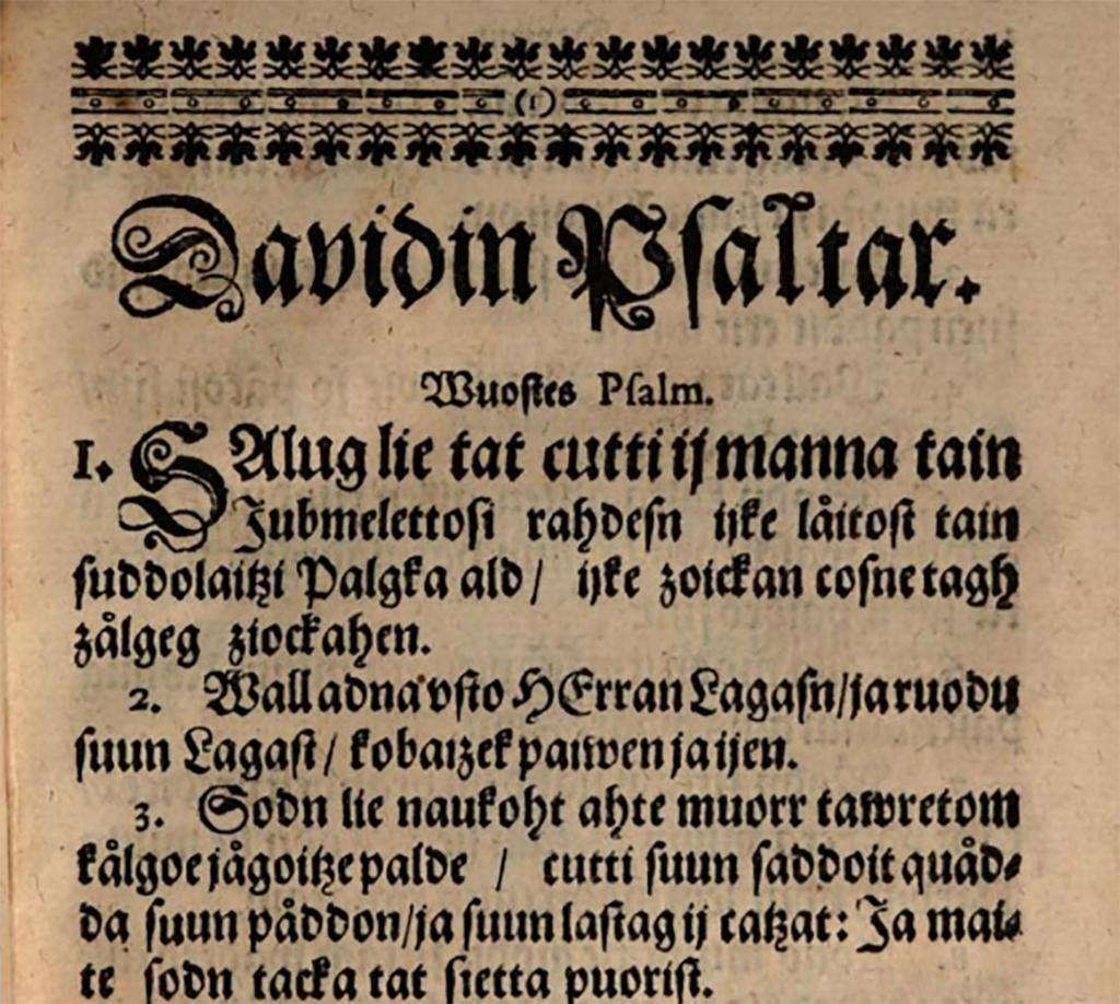 Gærjeste Manuale Lapponicum maam Johannes Jonæ Tornæus tjaaleme jaepien 1648. Guvvie.