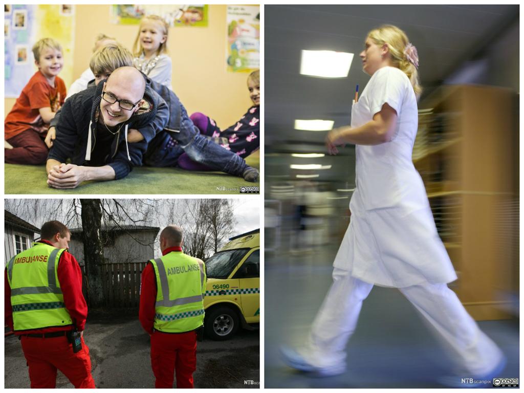 Yrkesgrupper. Kollasj.